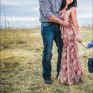 Engagement photo shoot maxi dress